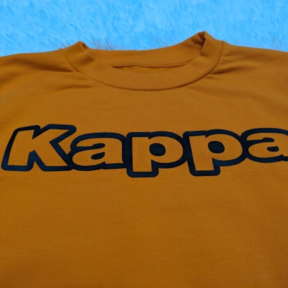 Kappa Unisex Crew Neck Orange with Black Pullover Loopknit  Sweatshirt NWOT - Picture 6 of 11